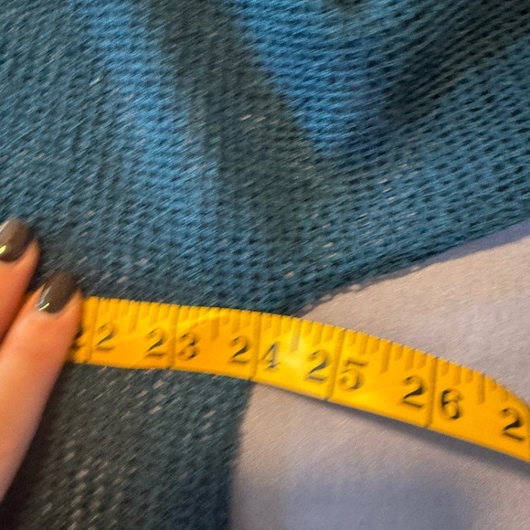 Noelle Blue Open-Knit with Cropped Style and Sequins in the Fabric - Picture 6 of 7